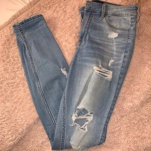 Ripped light denim jeans